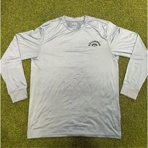 Billabong Mens Long Sleeve Rash Guard UPF 50+ Blue Graphic Swim Shirt Large
